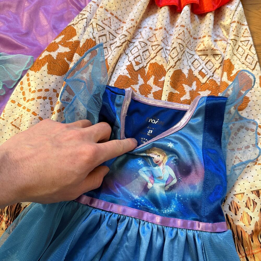 Lot of 4 Toddler Girl Disney Princess Frozen Moana Rapunzel Ariel Nightgowns 3T - Picture 9 of 12
